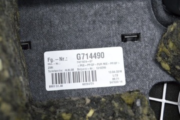 BMW 7 G11 740I LI ZADNÍ POLIČKA OKNO KRYT 7421524 3.0 BENZÍN 240KW 2016