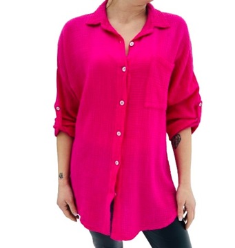 МИСЛИНОВАЯ РУБАШКА ЖЕНСКАЯ - СВОБОДНАЯ ОВЕРСАЙЗ Италия