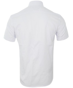 БЕЛАЯ рубашка из хлопка, короткий рукав, L-воротник, VIADI POLO REGULAR