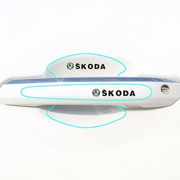 ЗАЩИТНАЯ ФОЛЬГА ДЛЯ РУЧОК SKODA, наклейки с логотипом на дверь автомобиля