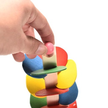 ДЕРЕВЯННЫЕ БЛОКИ БАШНЯ ДЛЯ ШАРОВ МОНТЕССОРИ ИГРА С ДОРОЖКОЙ ДЛЯ ШАРОВ ДЕРЕВО