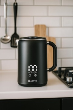 Elektrická varná konvice 1,7 l 1500 W s displejem, regulace 5 úrovní, černá