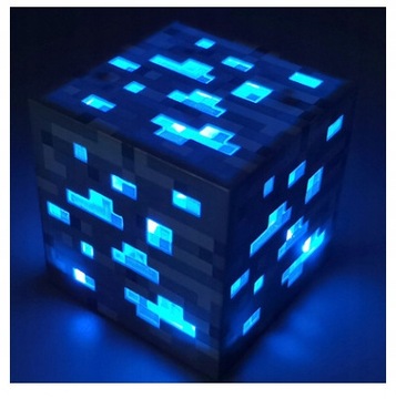 MINECRAFT LAMPKA KLOCEK RUDA DIAMENTU KOLORY HIT