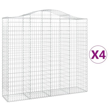 Kosz gabionowy 200x50x180/200 cm srebrny