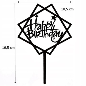 Топпер на день рождения с надписью HAPPY BIRTHDAY piker BLACK 1-99 УКРАШЕНИЕ ТОРТА