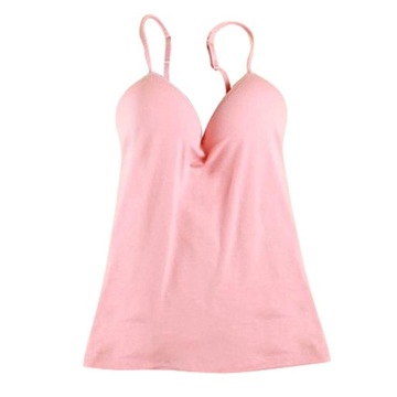 Podkoszulki na ramiączkach z regulowanym paskiem i wyściełaną koszulką w kolorze różowym