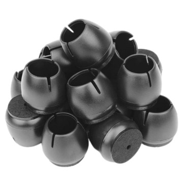 24 ЗАЩИТНЫХ СИЛИКОНОВЫХ НАКЛАДКИ С ВОЙЛОМ НА НОЖКИ СТУЛА 16-21мм ЧЕРНЫЕ