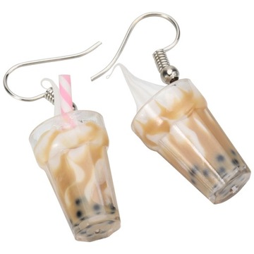 KOLCZYKI BUBBLE TEA ZWISZĄCE DO USZY