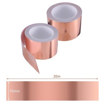TAŚMA MIEDZIANA SAMOPRZYLEPNA NA ŚLIMAKI 70mm 20m