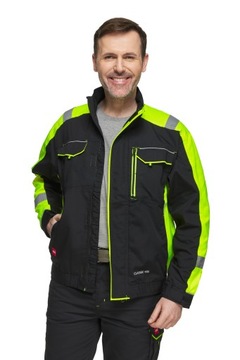 Kurtka bluza robocza ochronna męskie czarna CLASSIC vis z odblaskami 52