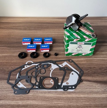 НОВЫЕ ПОДШИПНИКИ КОЛЕНВАЛА В КОМПЛЕКТЕ, САЛЬНИКИ OGAR 205 ROMET