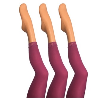 3x Legginsy dziewczęce do sukienki fiolet 140-146
