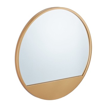 LUSTRO OKRĄGŁE ŚCIENNE 60cm ZŁOTE LOFT JERRY