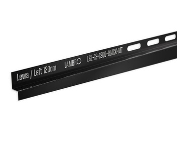 LISTWA BRODZIKOWA SPADKOWA PRZYŚCIENNA CZARNY MAT LEWA 120 cm RAL 9005