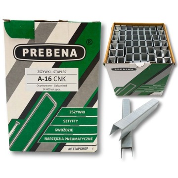Zszywki tapicerskie do takera typ A / 80 / 380 PREBENA A-16 16mm 14400szt