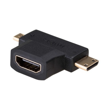 АДАПТЕР HDMI f на mini HDMI тип C m+micro ТИПА D m