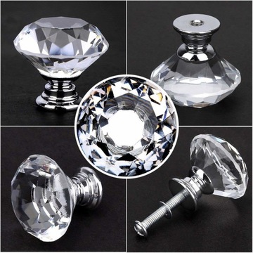 МЕБЕЛЬНАЯ РУЧКА КРИСТАЛЛ 30мм, блестящий КРИСТАЛЛ