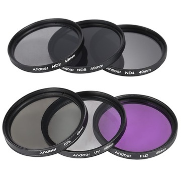 Andoer 49mm Lens Filter Kit UV+CPL+FLD+ND(ND2 ND4