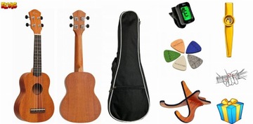 ZESTAW XXL- UKULELE SOPRANOWE ELVIS + AKCESORIA +!
