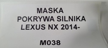 KAPOTA KRYT MOTORU LEXUS NX 2014- ORIGINÁLNÍ