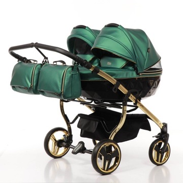 Коляска TWIN 2в1 Junama Fluo Diamond Duo 02 GREEN 02