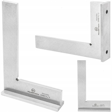 KĄTOWNIK ŚLUSARSKI ZE STOPKĄ 90° STALOWY Z PODSTAWĄ PŁASKI 150x100 MM
