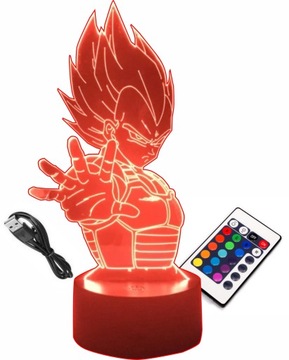 LAMPKA 3D LED Vegeta Dragon Ball 16 kolorów RGB
