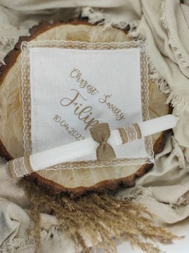 ŚWIECA NA CHRZEST + SZATKA DO CHRZTU HAFT