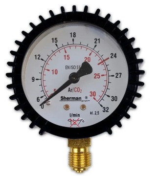 Manometr do reduktora TURBO Argon/CO2 (MIX) wskaźnik litry/min 1/4