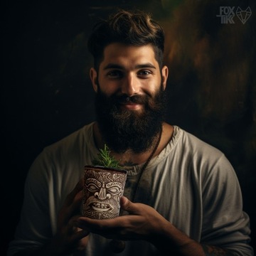 Лиса Тики Кружка Кружка Борода и Усы Парикмахерская Борода и Усы Матеро Йерба Мате