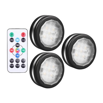 3x pod szafką oświetlenie RGB LED krążki świetlne