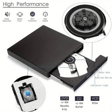 Внешний привод CD-DVD, тонкий портативный внешний привод CD-RW DVD-RWr USB 2.0