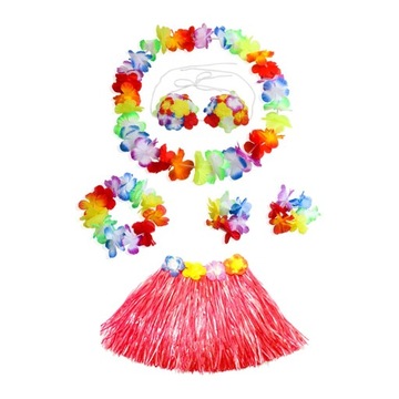 5x Spódnica Hawajska Luau Spódnice Taneczne Naszyjnik i Opaska Spódnica Długość 40cm