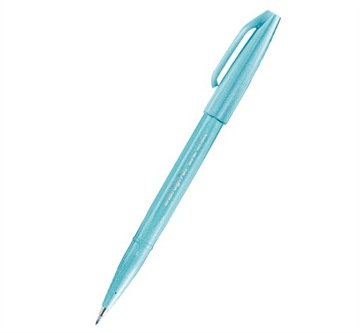 Pisak do kaligrafii PENTEL SES15 Brush Pen - błękitny jasny