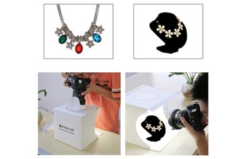 PULUZ PU5023 БЕСТЕНЕВАЯ ТЕНТА 23 СМ ДЛЯ ФОТОГРАФИИ 3200-6500K LED + 6X ФОНОВ