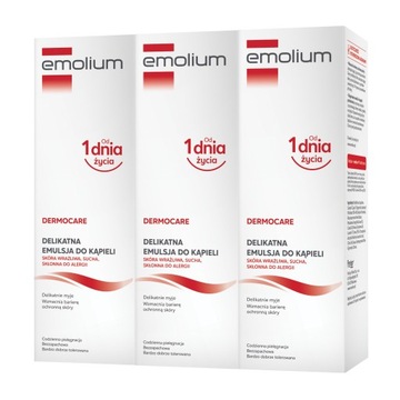 EMOLIUM DERMOCARE Emulsja Do Kąpieli 400 ML x3 + GRATIS