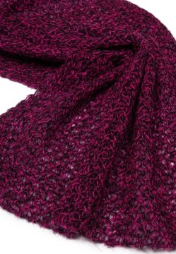 SZALIK CZAPKA BEANIE KOMPLET DAMSKI KOBIECY 30% MOHER BORDO BORDOWY