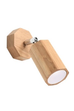 Kinkiet drewno ZAKE dąb lampa regulowany klosz LED
