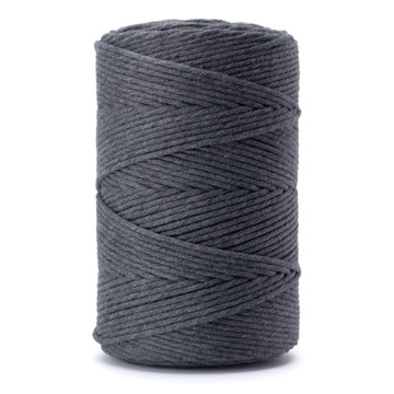 Sznurek bawełniany do makramy anthracite 3mm 100m
