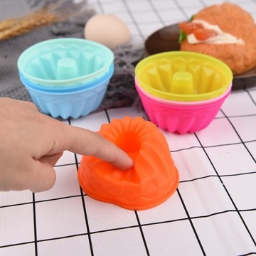 FOREMKI SILIKONOWE DO MUFFINEK BABECZEK FORMA DO PIECZENIA ZESTAW 12 szt