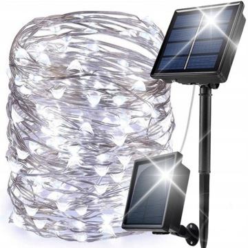 GIRLANDA SOLARNA LAMPKI CHOINKOWE SOLARNE OGRODOWE DRUCIKI ŁAŃCUCH LED 11 M