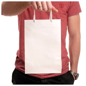 Torba papierowa 17x7x25 TORBY BIAŁA PRESTIŻ 50 szt
