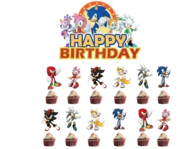 ФИГУРКИ SONIC SUPER SONIC + ТОППЕРЫ ДЛЯ ТОРТОВ И ЧАШЕК