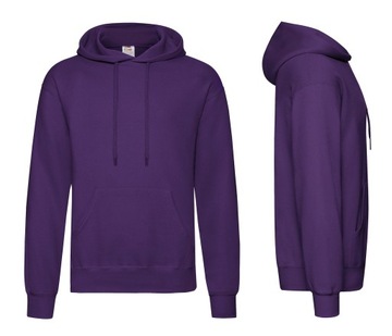 FRUIT OF THE LOOM BLUZA z KAPTUREM Hooded Purp XL