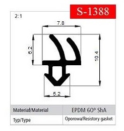 Уплотнитель для пластиковых окон ПВХ С-1388