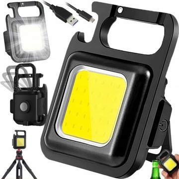 MINI LATARKA KIESZONKOWA LED HALOGEN BRELOK MAGNES OTWIERACZ MULTITOOL