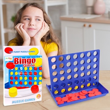 GRA LOGICZNA LINE UP DUŻA POŁĄCZ 4 CONNECT 4 BINGO DLA CAŁEJ RODZINY DZIECI