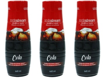 3x СИРОП КОНЦЕНТРАТА КЛАССИЧЕСКОГО КОЛА ДЛЯ САТУРАТОРА SODASTREAM НАПИТОК 9 Л, 440 мл