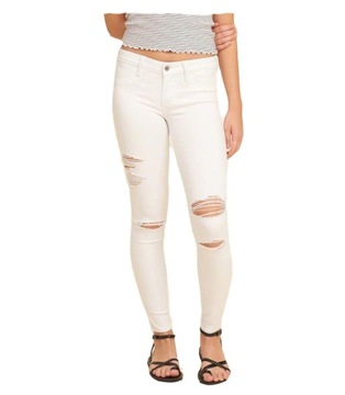 Spodnie Jeansy białe elastyczne Hollister W31L28