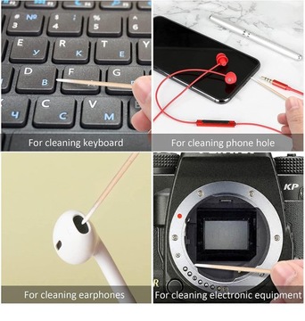 Деревянные косметические палочки с ватой 100 шт.